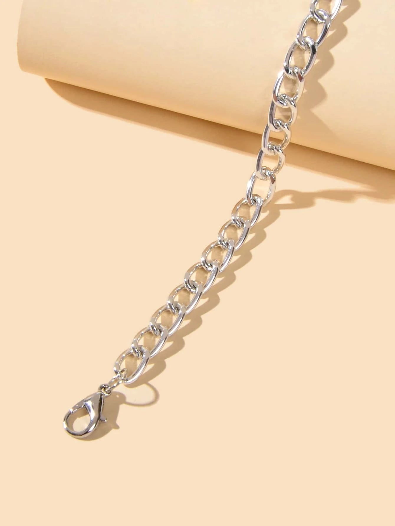 1 pc Chunky Solid Silver Chain Anklet Bracelet Summer Foot Beach Jewellery Gift-2