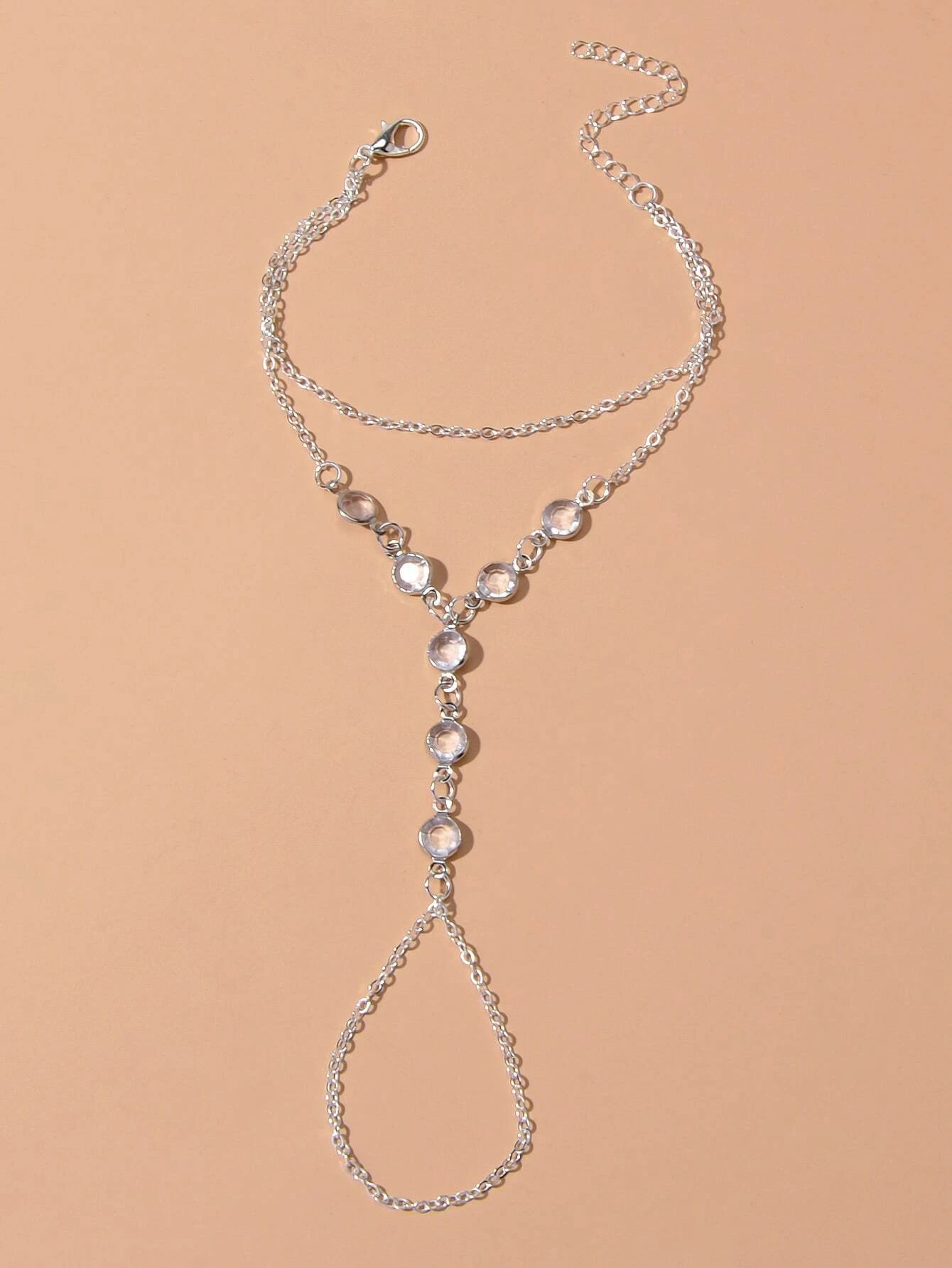Multi-layer Slave Bracelet Hand Harness Finger Ring Link Interweave Accessories-2
