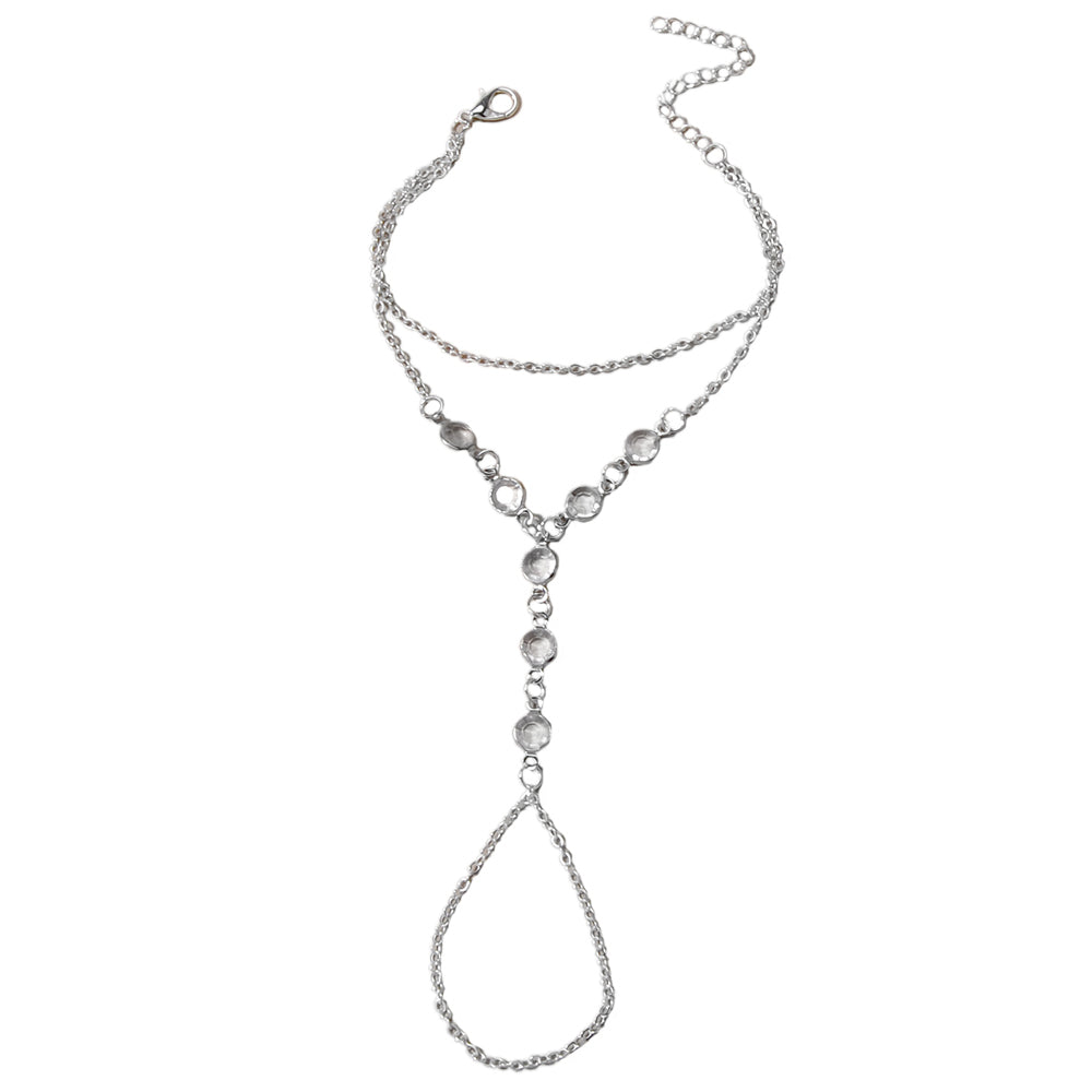 Multi-layer Slave Bracelet Hand Harness Finger Ring Link Interweave Accessories-4